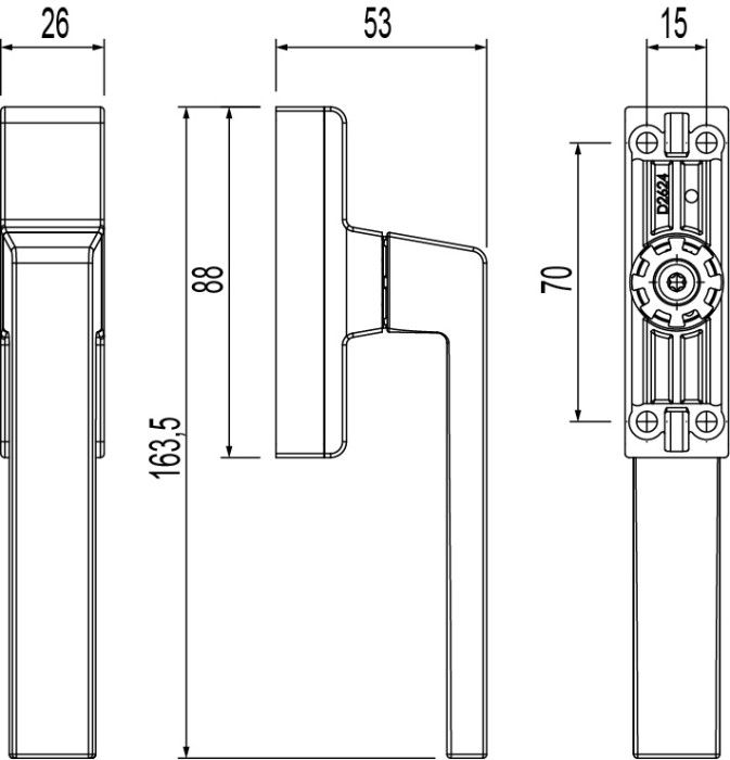 Giesse | Handles | KORA 0-90 CREMONE | FAC_CREMONESE_KORA_0-90