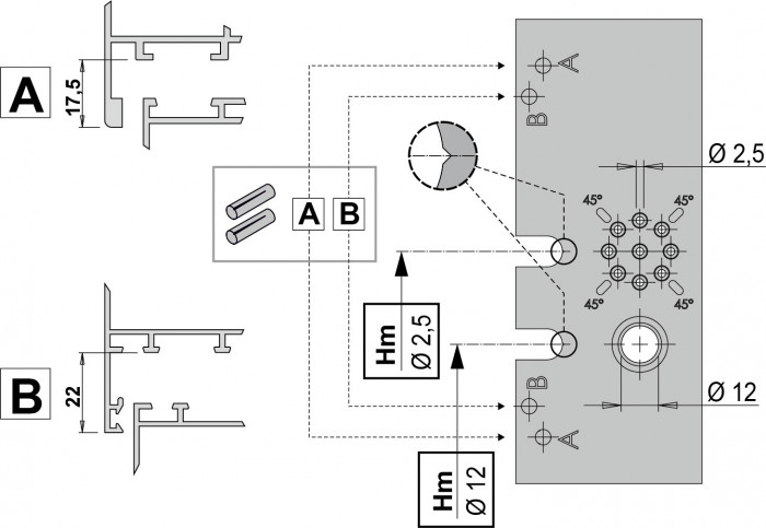 Giesse | Handles | TEMPLATE SUPRA 7 | 03546
