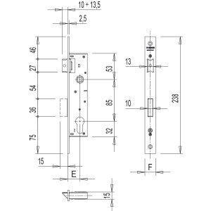 CENTRAL LOCK FACEPLATE BACKSET