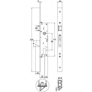 CENTRAL LOCK AP200 BS35 FLAT FRONT