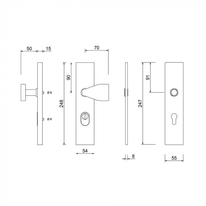 Jatec | Handles | Doors | 371 GF 374 Security Set